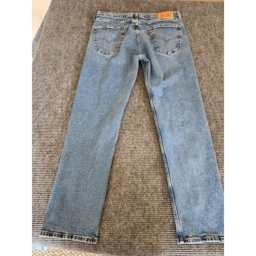 Levis 505 Mens 36x32 Blue Medium Wash Denim Jeans Regular Fit